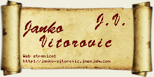 Janko Vitorović vizit kartica